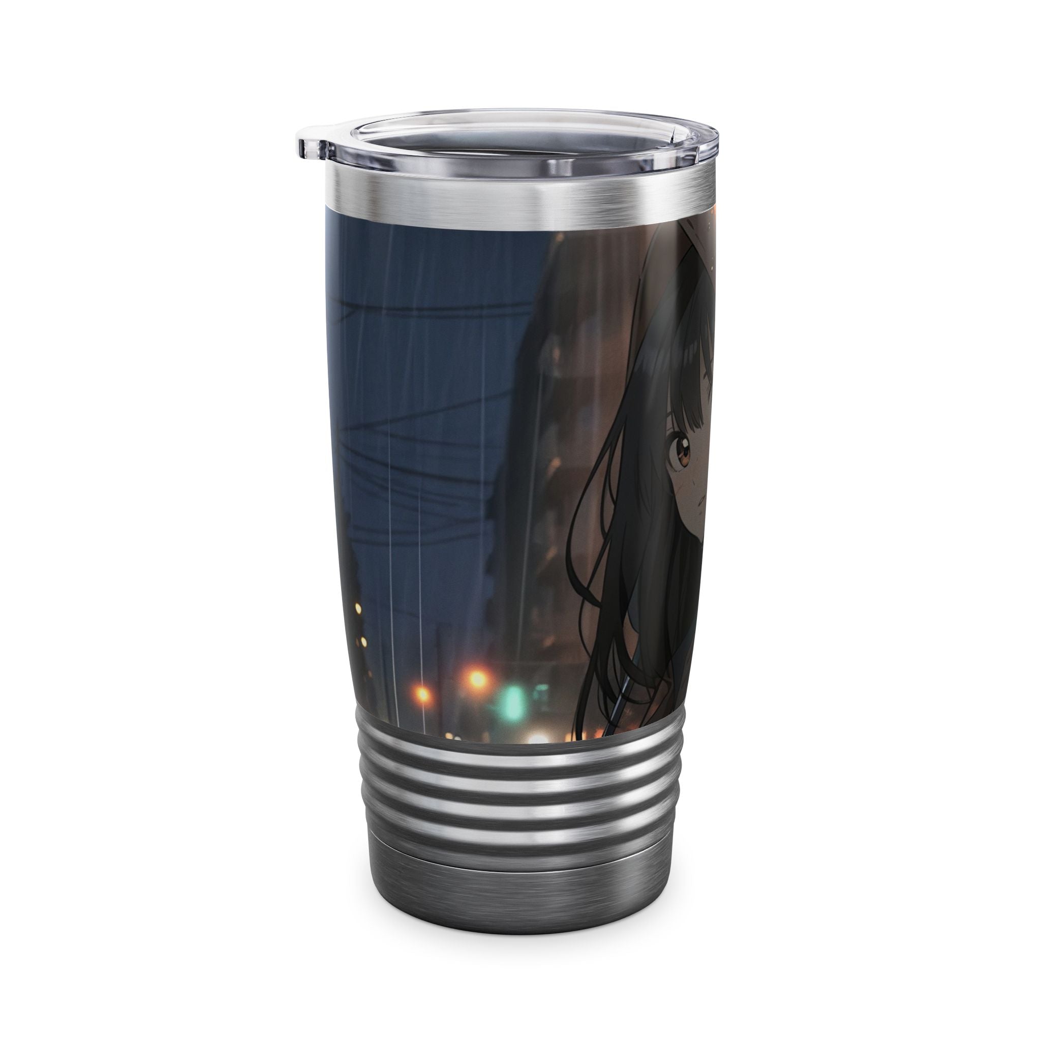 Anime Girl Ringneck Tumbler - 20oz, Travel Mug, Coffee Cup, Gift for Anime Lovers, Stylish Drinkware, Unique Anime Merchandise