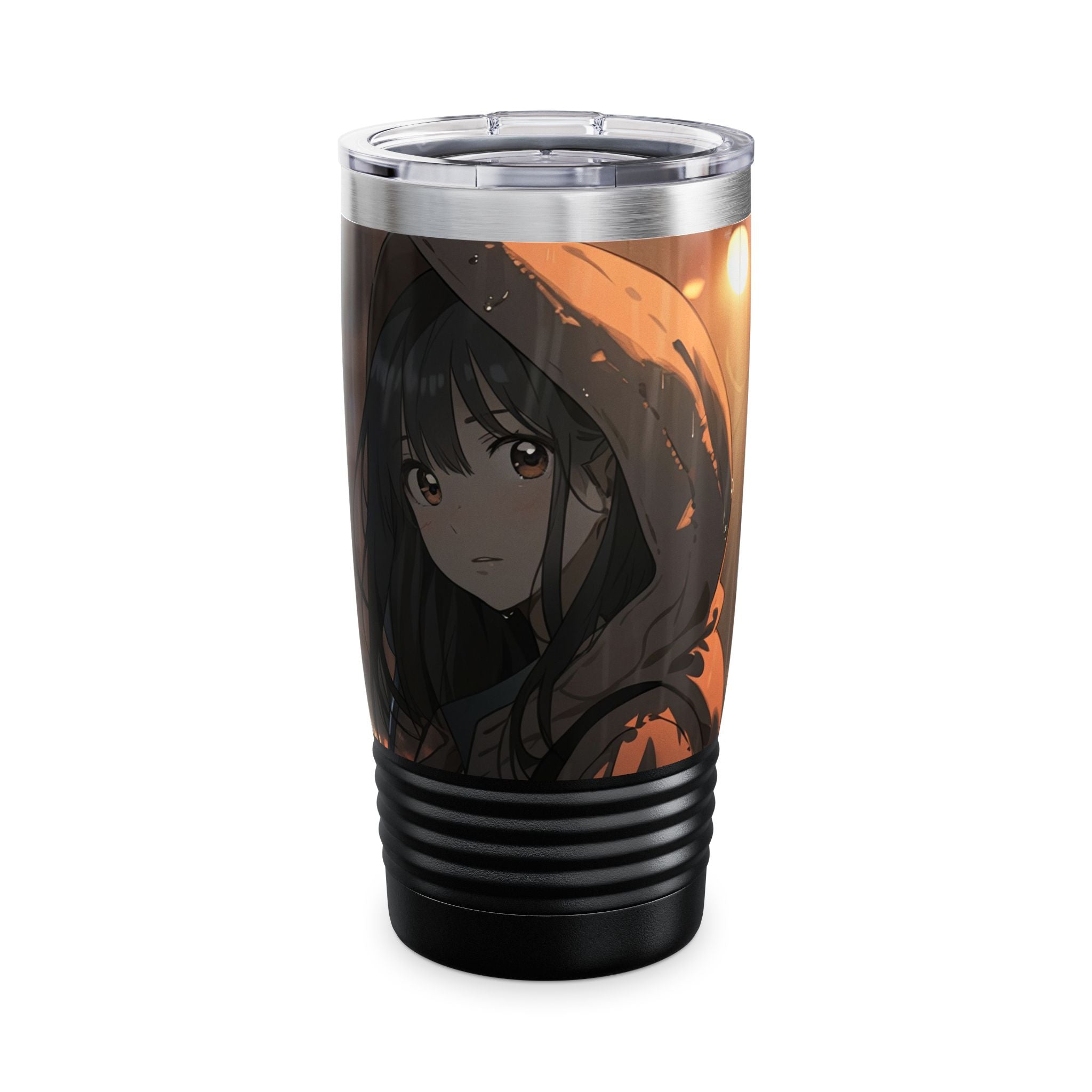 Anime Girl Ringneck Tumbler - 20oz, Travel Mug, Coffee Cup, Gift for Anime Lovers, Stylish Drinkware, Unique Anime Merchandise