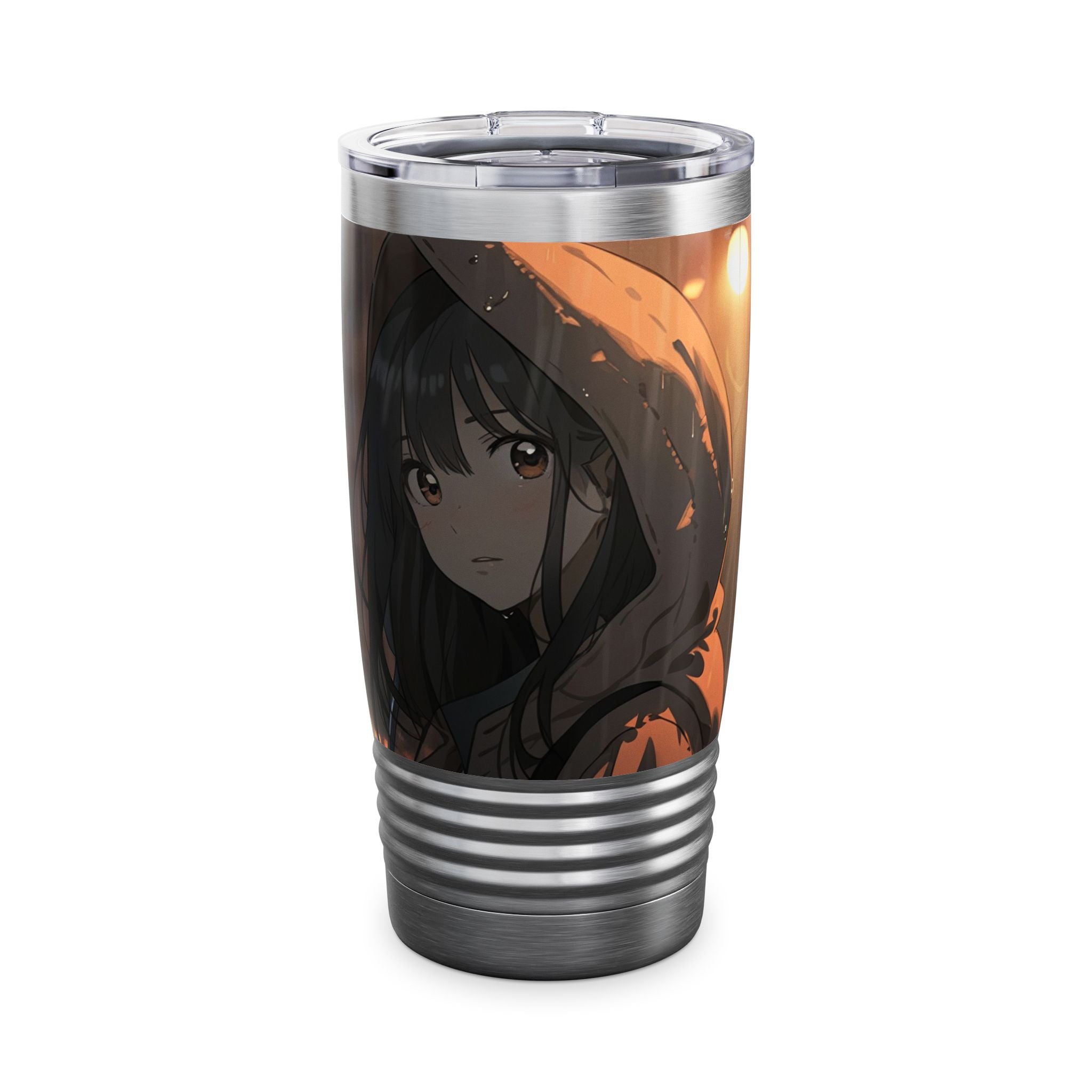 Anime Girl Ringneck Tumbler - 20oz, Travel Mug, Coffee Cup, Gift for Anime Lovers, Stylish Drinkware, Unique Anime Merchandise